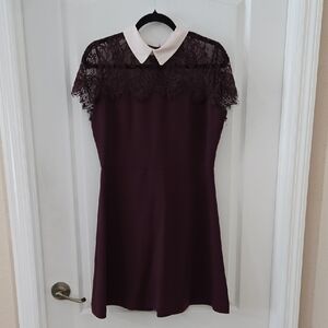 Maison Jules Burgundy Lace Mini Dress
